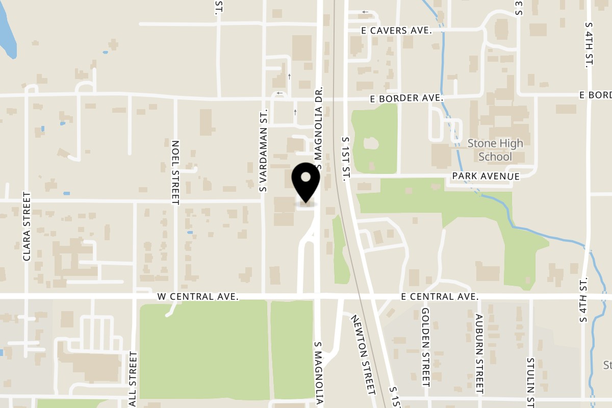 Map showing the location of Frosty Mug on 514 S Magnolia Dr in Wiggins